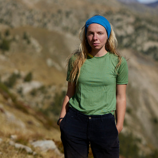 Le t-shirt de la bergère française, équitable en mérinos bio, fait en France par transhumance