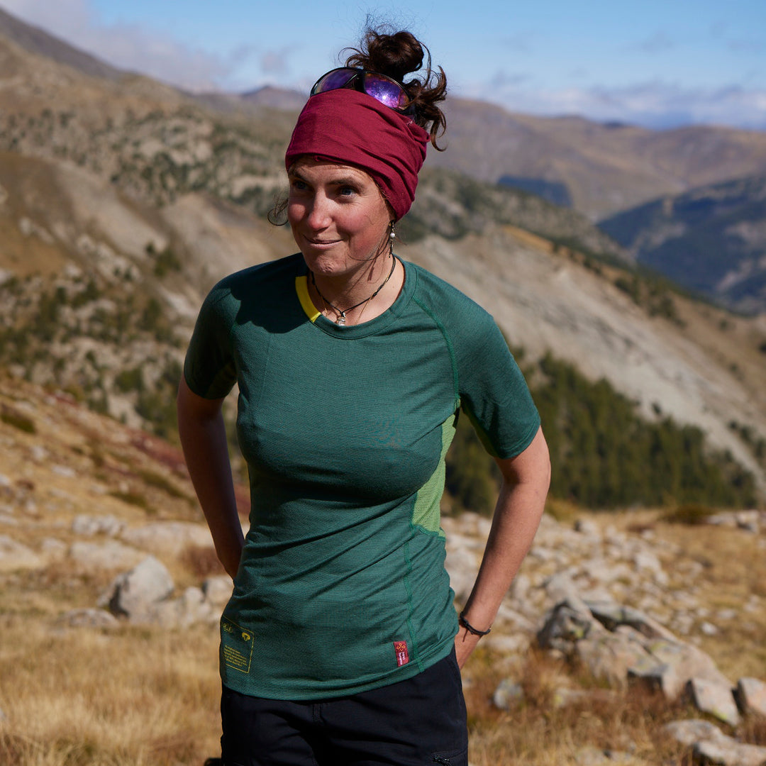 Le T-shirt baselayer mérinos bio et équitable pour femme fait en France