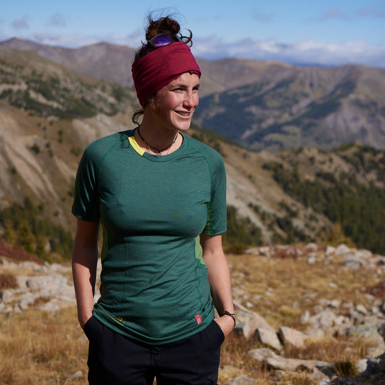 Le T-shirt baselayer mérinos pour femme fait en France