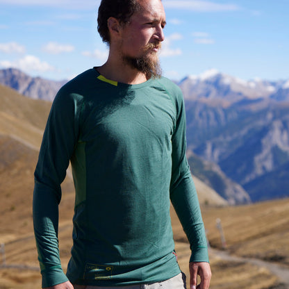 Le T-shirt sportif français à manches longues en pure laine mérinos prduite en France