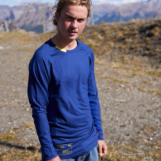 Le T-shirt sportif français écologique à manches longues en pure laine mérinos biologique